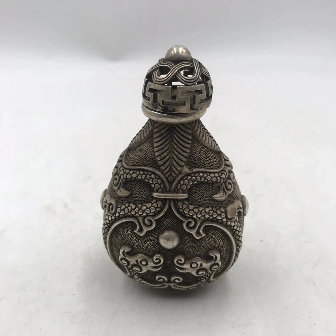 Vintage Collectible Bottles - Boccetta per snuff in bronzo bianco